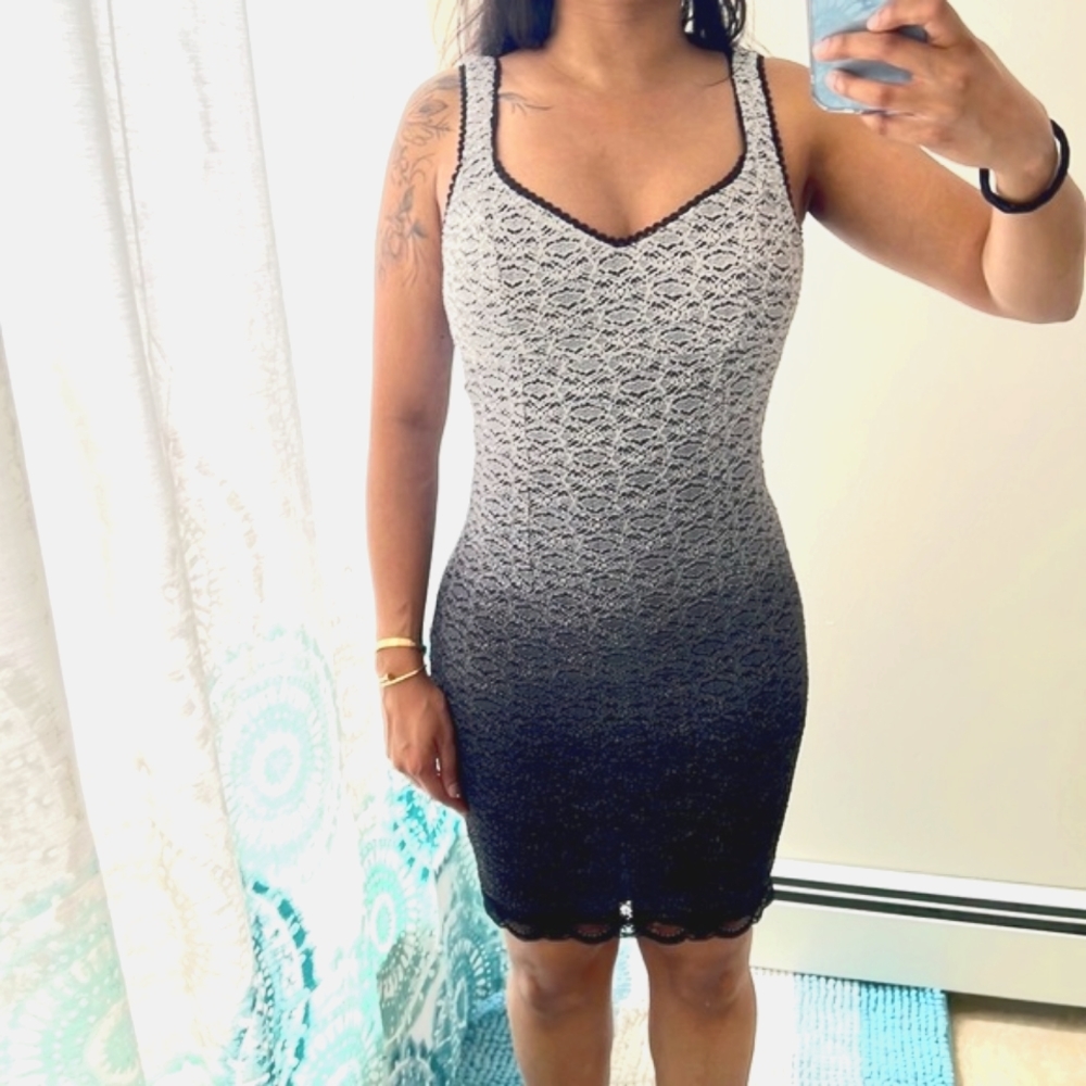 Gray and Black Ombré Lace Dress, NWOT
